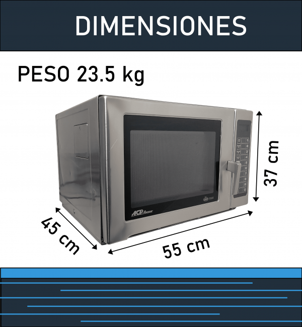 Horno Microondas Industrial Amana Restaurante Uso Rudo Acero - Imagen 4