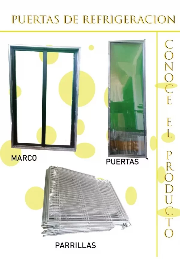 Puerta Cuarto Frío Cromada Anthony Lampara Autoservicio - Imagen 5